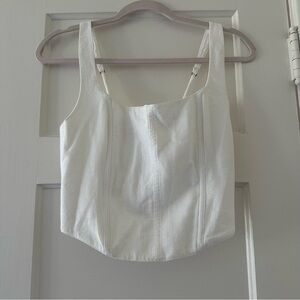 Abercrombie & Fitch Women’s White Crop Corset Top EUC Medium